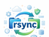 Apa itu Rsync? Panduan Menggunakan Command Rsync Rsync logo with tech symbols