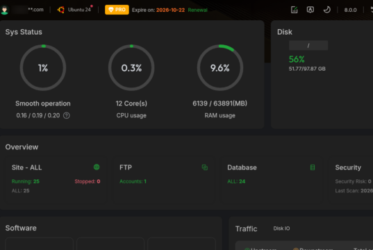 4 Rekomendasi Control Panel Web Hosting Gratis dan Open-Source Terbaik di 2026 aaPanel Linux Panel Home