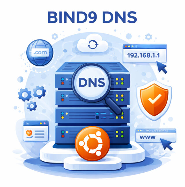 Ilustrasi BIND9 DNS di Ubuntu Server (Image: AI Generated)