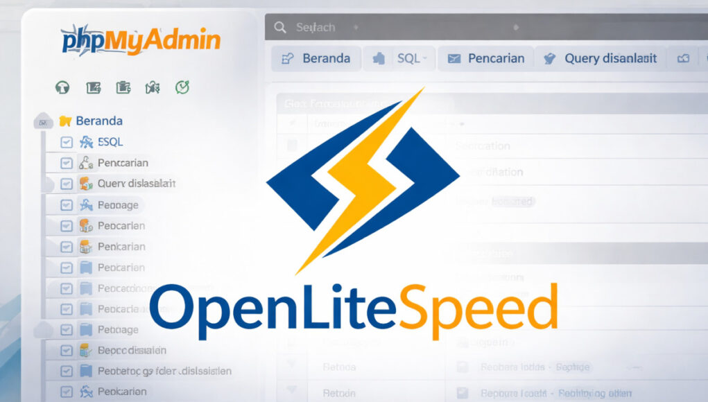 Ilustrasi phpMyAdmin dengan OpenLiteSpeed Web Server