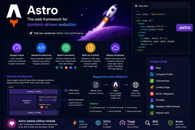 Apa Itu Astro? Kelebihan dan Kekurangan Astro Dibanding WordPress Astro, Framework Modern