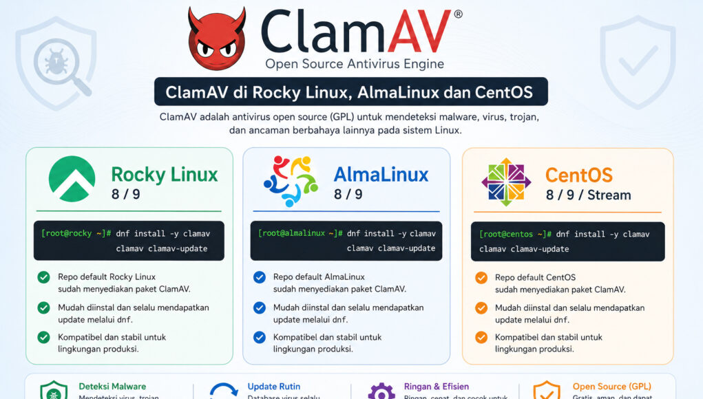 Panduan Install ClamAV di Rocky Linux, AlmaLinux dan CentOS
