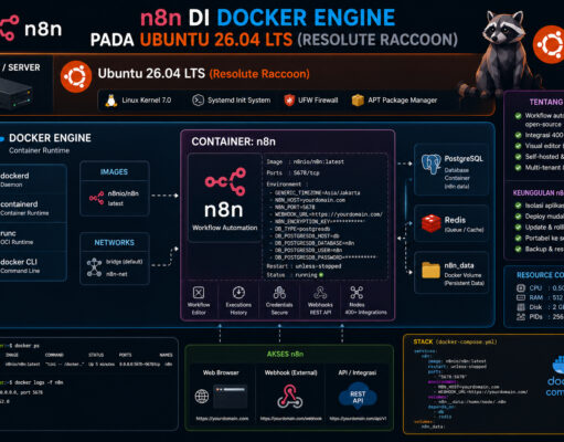 Panduan Install n8n di Docker Engine dengan Ubuntu 26.04 LTS (Resolute Raccoon) Panduan Install n8n di Docker Engine dengan Ubuntu 26.04 LTS (Resolute Raccoon)