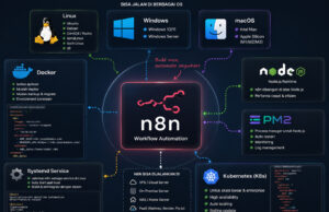 Apa itu n8n? Penjelasan dan Fungsi Utamanya n8n di Linux, Windows, MacOS, Docker, Node.js, PM2, Systemd Service dan Kubernetes (K8s)