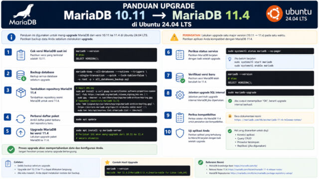 Panduan Upgrade MariaDB 10.11 ke MariaDB 11.4 di Ubuntu 24.04 LTS Panduan Upgrade MariaDB 10.11 ke MariaDB 11.4 di Ubuntu 24.04 LTS